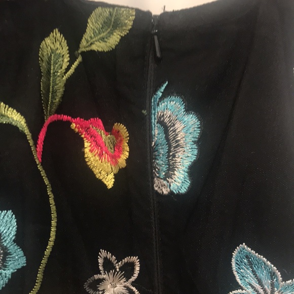 Perfect black floral dress 👗Cynthia Roxley💃sz L - Picture 5 of 5